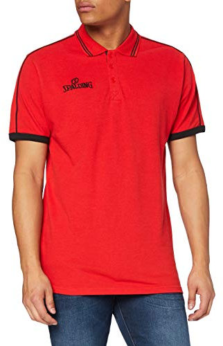 Spalding Herren Polo Shirt Poloshirt, rot/Schwarz, L