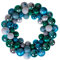 Clever Creations Weihnachtskranz in Blau, Grün, Weiß und Silber, festliche Feiertagsdekoration, klassisches Design, leicht, bruchfest