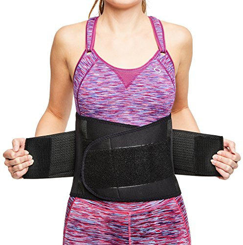 sit right Rückenbandage – Rückengurt zur Stabilisierung der Lendenwirbel – Rückengürtel für Damen & Herren – Nierengurt & Bauchweggürtel zur Haltungskorrektur - schwarz – Gr. S-M