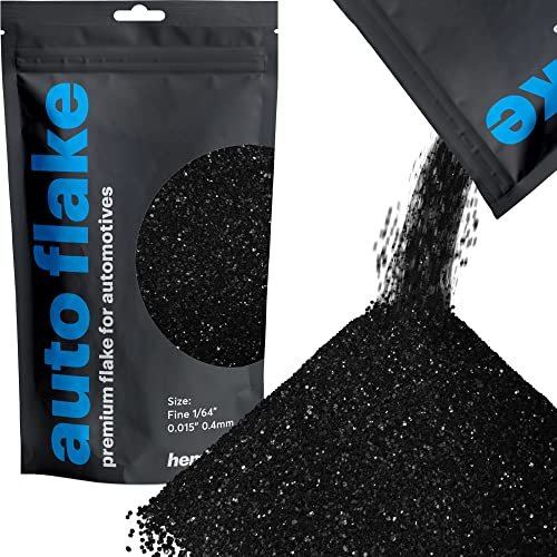 Hemway Premium Automotive Glitter Flake Paint Additive - Black | Fine Metal Flakes for Car, Truck, RV, Motorbike & Boat Decoration | Mix with Auto Paint | 100 g