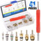 Glarks Lot de 41 tiges de valve Schrader pour climatiseur de voiture - Accessoires A/C R12 R134a - Tige de valve de pneu de réfrigération avec double tête - Kit d'installation - Kit d'outils