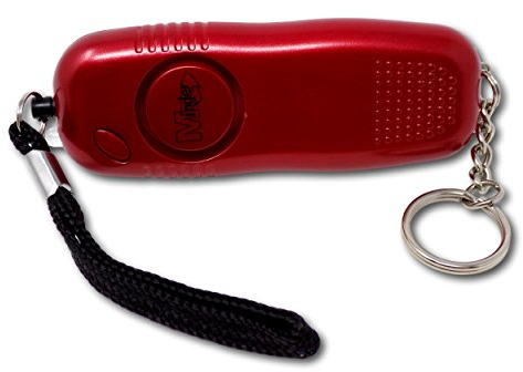 Minder 130db Police Approved Personal Staff Panic Rape Attack Safety Security Keyring Alarm with Flashlight (Without Spare Batteries, Red)