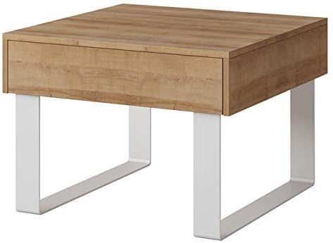 Mirjan24 Couchtisch Calabrini klein, Stylischer Kaffeetisch, Sofatisch, Wohnzimmertisch, Stilvoll, Loft Vintage (Eiche Gold)