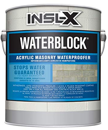 INSL-X WaterBlock Acrylic Masonry Waterproofer Paint, White, 1 Gallon