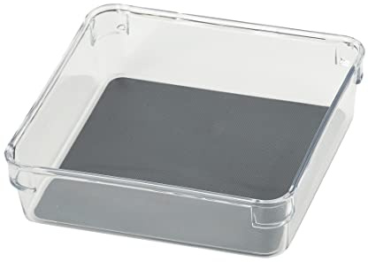 WENKO Schubladeneinsatz Cube M, Mehrzweckeinsatz für Schublade Transparent 4.5 x 16 x 16 cm