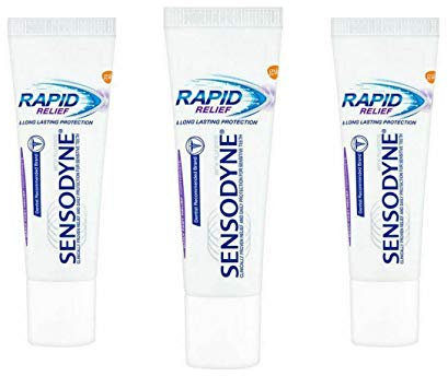 3 x 15ml Sensodyne Rapid Relief Toothpaste Travel Pocket 15ml Size