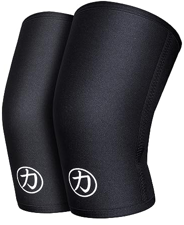 Strength Shop Ginocchiere Powerlifting in Neoprene 5 mm + Borsa Trasporto, 1 Paio (S), Colore: Nero, Ginocchiere Uomo e Donna Resistenti, Ginocchiere Palestra per Sport di Forza, ECC.