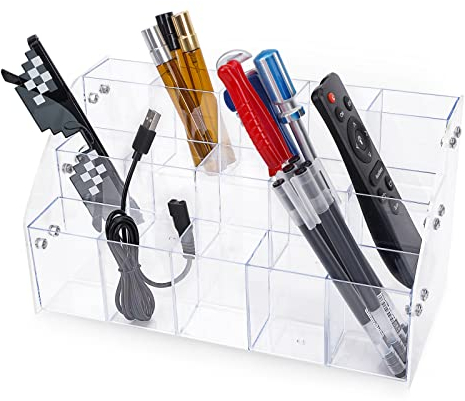 Clear Acrylic Pen Holder Stationery Store Storage Brush Case Clear Display Stand Desktop Writing Pot Writing Pencil Organiser