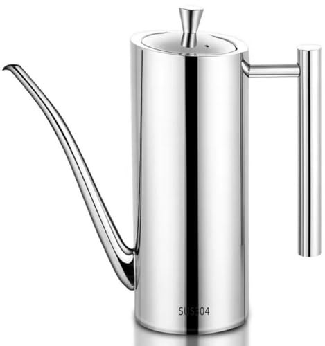 XiaoShenLu Dispenser d'olio d'oliva in acciaio inossidabile/crutta/bottiglia per aceto/salsa di soia - versare senza goccia per cucina e barbecue, 700ml