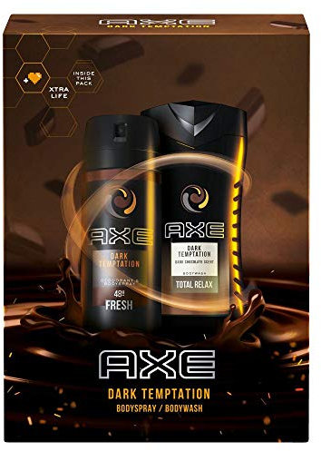 Axe Coffret cadeau Dark Temptation pour un parfum séduisant avec déodorant et gel douche (150 ml + 250 ml)