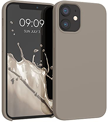 kwmobile Handyhülle für iPhone 12 mini Hülle, für iPhone 12 mini Case - Hülle Silikon - kabelloses Laden - Taupe