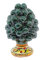 Sicilia Bedda - Pigna Siciliana in Ceramica di Caltagirone - Piede Decorato - 100% Artigianato Siciliano (Altezza 12 Centimetri, Verde Scuro)
