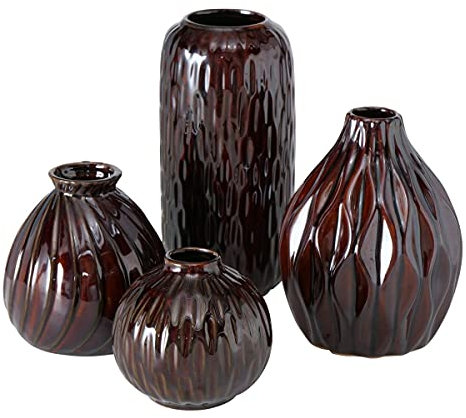 Boltze 2014557 Vase Zalina Dunkelbraun 9-19 cm 4tlg. (1 Set)