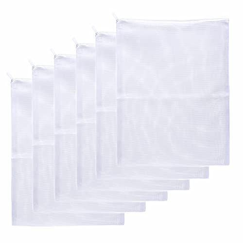 Cenyo JIH Aquarium Filter Bags Large - Reusable Fish Tank Filter Media Mesh Bags with Plastic Zipper (7.5 x 12 inch (6 Pack))