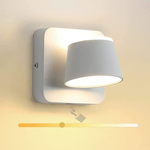 JZCDR Appliques de Chevet Orientable Applique Murale avec Interrupteur Dimmable Luminaire Murale Interieur Liseuse LED éclairage de Tête de Lit Couloir Canapé Lampe Murale Chambre Adulte Enfant,Blanc