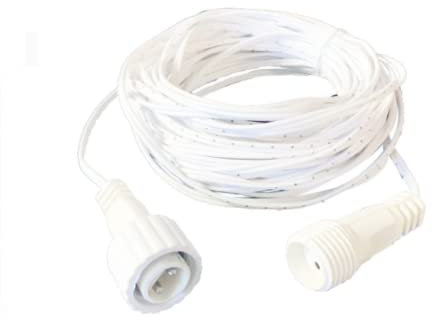 TOT ELECTRIC Prolunga 10 mt per Tenda luminosa natalizia catene serie lucciole di natale per esterno IP44 impermeabile professionale per feste di natale cavo bianco (Prolunga 10mt [solo prolunga])