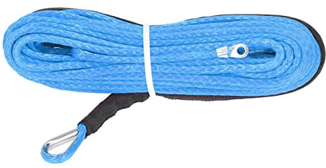 Ligne de remorquage ATV, câble de treuil antirouille 4.8mmx15m pour UTV pour remorque(bleu)