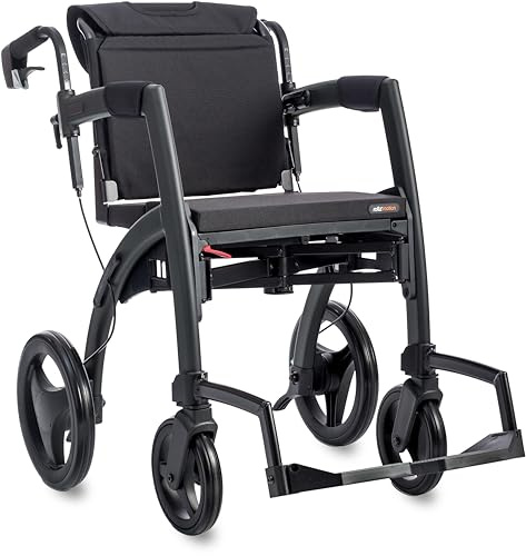 Rollz Motion, 2-in-1 Rollator und Rollstuhl, faltbar, Größe: Standard, Pebble White