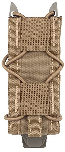 Tactical Magazine Pouch 9mm Pistol Single Mag Bag Molle Flashlight Pouch Torch Holder Hunting Knife Holster Shooting Airsoft (Color : MG-48-CB)