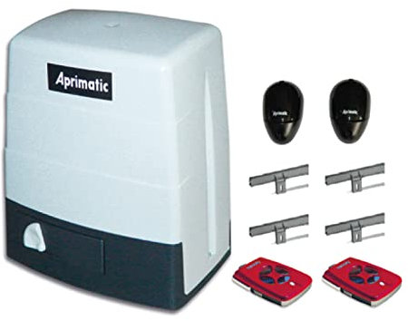 Aprimatic KIT COMPLETO MOTORE PORTA GARAGE SCORREVOLE ONDA 400, Grigio, Nero