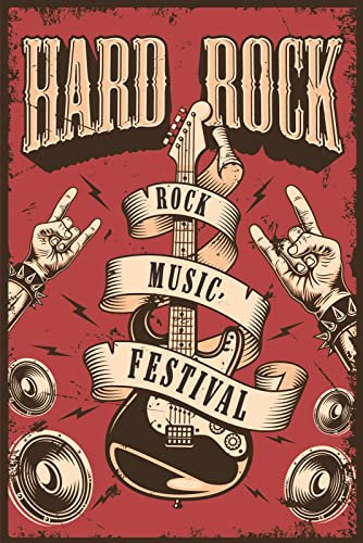 Tin Sign Blechschild 30x40 cm Hard Rock Music Festival Musik Richtung Band Gitarre Wand Deko Bar Kneipe Cafe Sammler Geschenk