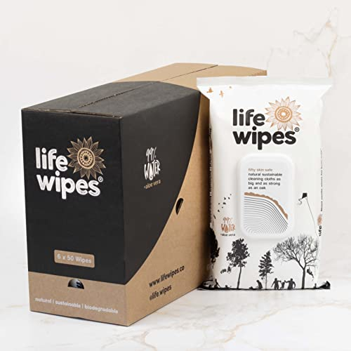 Life Wipes | 6 x 50 skin safe natural cleaning cloths as big and as strong as an oak
