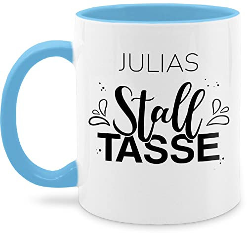 Tasse Tassen 325ml - Pferd - Stalltasse Name Stall Geschenk Pferde Mädchen - 325 ml - Hellblau - reitlehrerin reitersachen pferden stalltassen glühweintassen personalisierte geschenke reiter