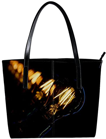 Personalisierte Handtasche, PU-Leder, Schultertasche, Handtasche, Tragetasche, beleuchtete Lampe, Mehrfarbig