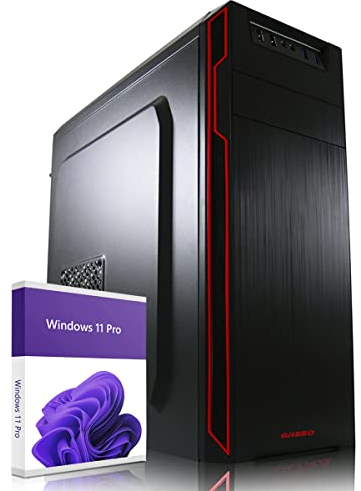 Greed® Multimedia V2 PC mit AMD Ryzen 7 5700G - Schneller Rechner + Computer für Büro & Home Office mit 4,6 GHZ, 16GB RAM/Arbeitsspeicher - 512GB SSD - DVD+RW - USB3.1 - WLAN, inkl. Windows 11 Pro
