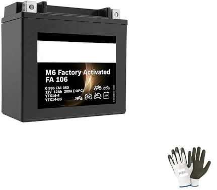 KOMPATIBEL MIT BMW R GS Adventure (K255) 1200 2006-2009 Batterie BEREITS BEREIT ZU VERWENDEN-Montage Gel SLA Charge Bosch YTX14-BS AKTIVE BATTERIEN 12 AH 12V 150X87X145MM
