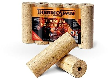 Sanitärshop baustoffe & Sanitär Set: 96 x 10 kg Premium Holzbbriketts mit optimierter Rundform mit Loch - zum Heizen für Kamin Grill Heizung - Palette 960 kg