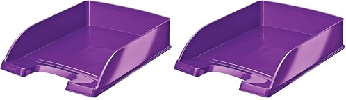 Leitz A4 Letter Tray, Purple, WOW Range, 52263062 (Pack of 2)