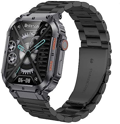 Bleushaweu Armband Kompatibel mit GaWear Smartwatch Herren 1,96 Zoll K57, Classic Metallarmband für LIGE K57/ EIGIIS K57Pro/ GaWear K57 Smartwatch