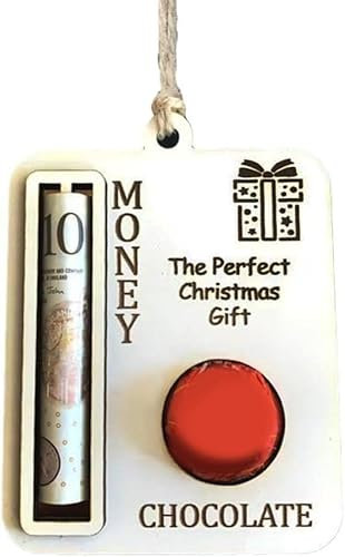 Christmas Unique Money Holder Handmade Wooden Money Card Hanging Decoration Xmas Tree Ornaments Pendant Funny Christmas Money Cash Gift Money Boxes