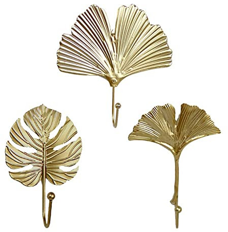 Vadillo - Ganchos para abrigos vintage y ganchos de pared, ganchos decorativos en forma de hoja, ganchos para toallas de metal, percha de múltiples usos de pared B