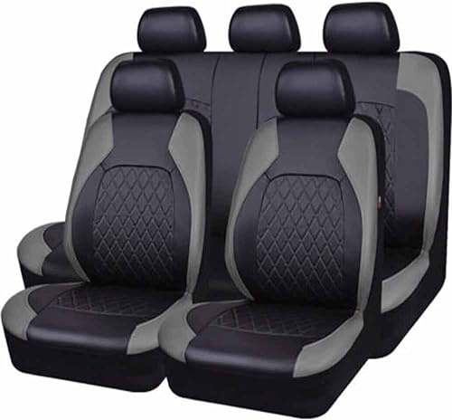 ISTOVO Auto Sitzbezüge Sets für V-W ID.3 ID3 Pro/S/Pure/Pro Performance 2021-2025, Leder Auto Sitz SchonbezüGe Wasserdicht rutschfes Bequem Innenraum Styling ZubehöR,A/9pcs Set Grey