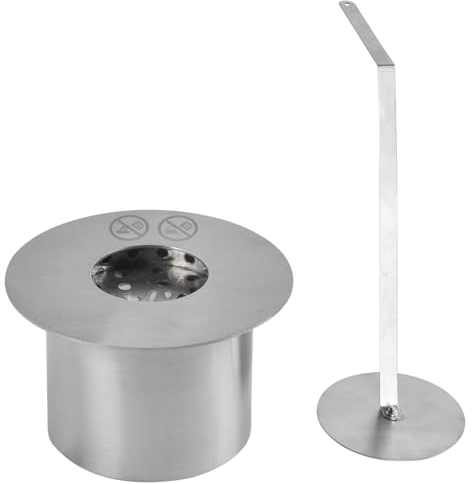 Hekers Camera di combustione a bioetanolo in acciaio inox – 0,15 l – Design rotondo, arresto fuoco, spugna in ceramica