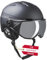 Black Crevice Skihelm St. Moritz mit Vollvisier, schwarz/Silber, L (58-61 cm)
