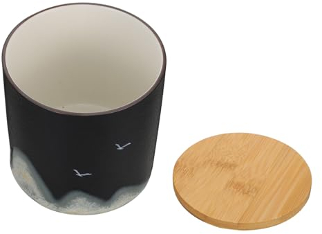 Zerodeko 1 Pc Carrito De Té De Cerámica Recipientes Para Alimentos Tarro De Especias Portátil