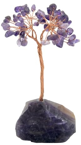 BRISKORE Amethyst Kristallbaum Kristalle Glücksbaum Kristall Steine Lebensbaum Deko Spirituelle Crystals Feng Shui Natürlicher Edelsteine Deko Baum des Lebens Fluoritbasis Dekoartikel Home Decor