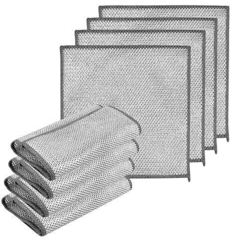 SLTAXAR 12PCS Trapos de Alambre Multiusos Paños de Limpieza de Alambre Multiusos Reutilizables Paño de Limpieza de Malla de Alambre Trapos para Lavar Platos Paño de Cocina Multifuncional de Alambre