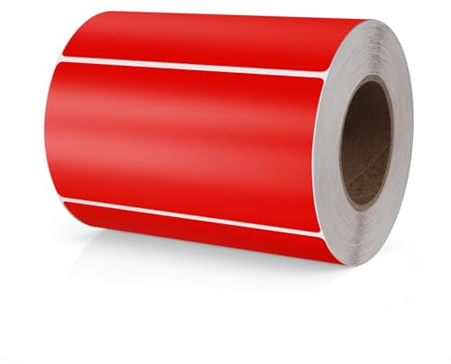 Meitaat Rot Rechteckig Aufkleber 100 x 50MM Farbkodierung Selbstklebend Etiketten Umzug Rolle Ablösbar 500 Stück