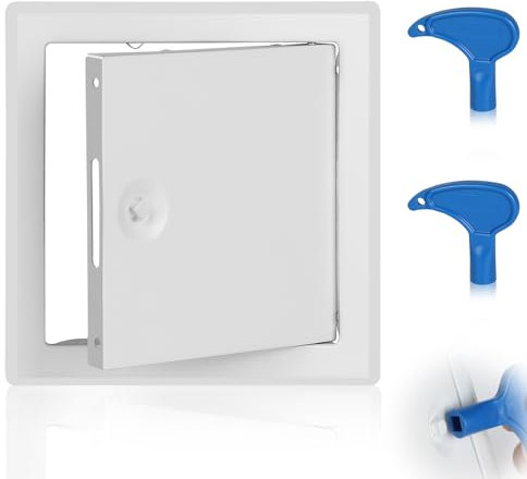 EFUTURETIME Puerta Inspección Metal 15cm x 15cm con Llaves, Access Panel para Techo y Paredes