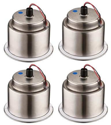 rieder Lot de 4 porte-gobelets LED encastrables en acier inoxydable pour voiture, bateau