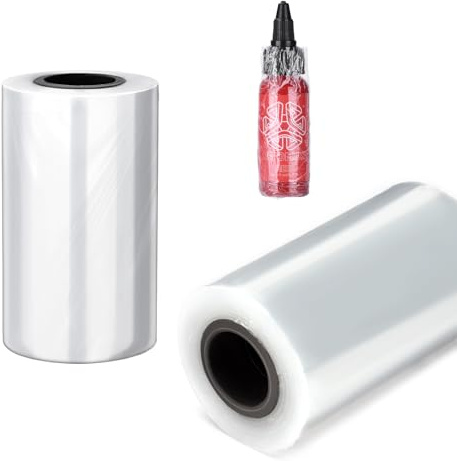 ATOMUS 2 Rolls Self Adhesive Cling Film 0.02mm Clear Pallet Wrap 10cm x 200m for Tattoo Pigment Pen Machine Supplies Tattoo Plastic Wrap Skin Aftercare Film