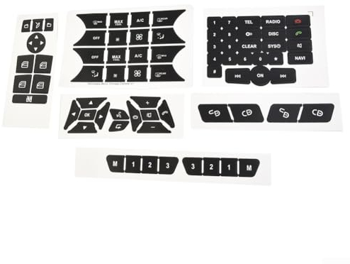 Autoradio CD Taste Radio Klima Control A/C Türschloss Aufkleber Auto Lenkrad Knopf Reparatur Aufkleber für Mercedes-Benz 2009 2010/2011/2012/2013/2014/2007/2008