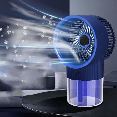 GLOBALHUT Ventilatore nebulizzatore portatile, ricaricabile tramite USB, con funzione spray, per interni e ufficio, casa, umidificatore ()