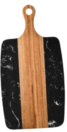 Sharplace Planche à découper Planche de Service Bois Marbre Cuisine Planche à découper rectangulaire Bloc à découper Surface Lisse Planche Polyvalente, Noir
