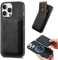 Ysnzaq Retro Magnetic Wallet Case for iPhone 16 Pro with Detachable Credit Card Slots Holder, Premium Leather Shockproof Cover for iPhone 16/CK-Black