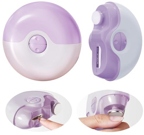 YANGUN 2 in 1 Electric Nail Clippers, Electric Polishing Automatic Nail Clippers, Fingernail Trimmer with Nail Scraps Storage, USB Rechargeable Fingernail Trimmer for Adults and Kids(Purple)